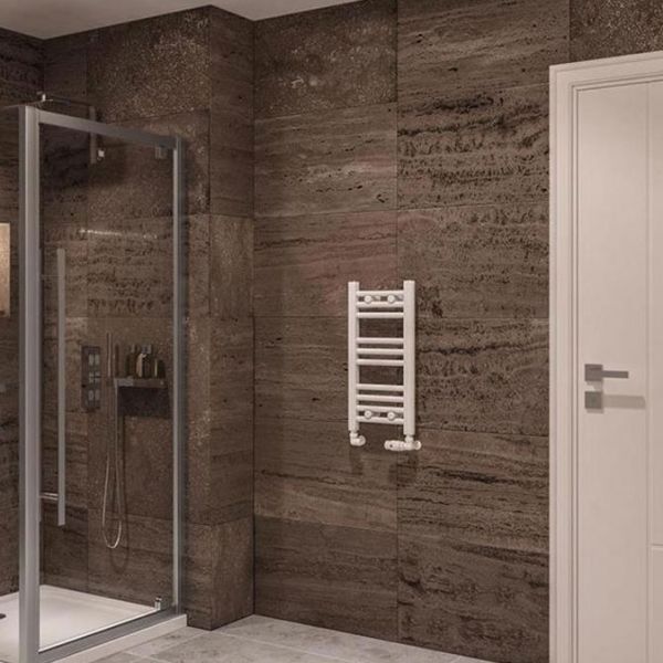 Eastbrook Wingrave 600 x 300 Straight Gloss White Towel Rail #2