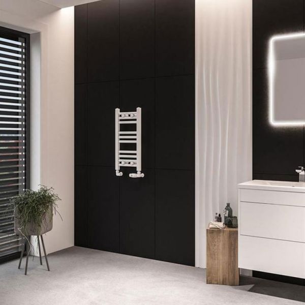Eastbrook Wingrave 600 x 300 Straight Matt White Towel Rail #2
