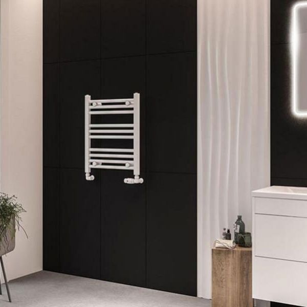 Eastbrook Wingrave 600 x 500 Straight Matt White Towel Rail #2