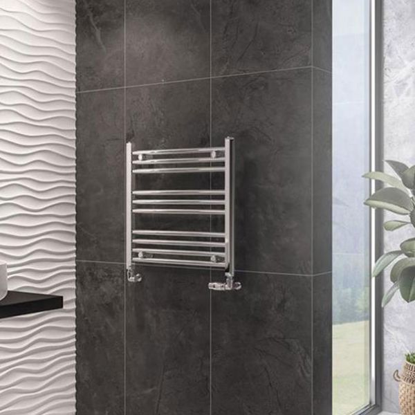 Eastbrook Wingrave 600 x 600 Straight Chrome Towel Rail #2