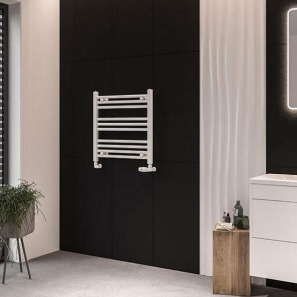Eastbrook Wingrave 600 x 600 Straight Matt White Towel Rail #2
