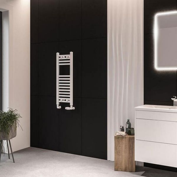 Eastbrook Wingrave 800 x 300 Straight Matt White Towel Rail #2