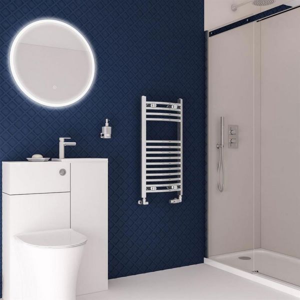 Eastbrook Wingrave 800 x 400 Curved Chrome Towel Rail #2