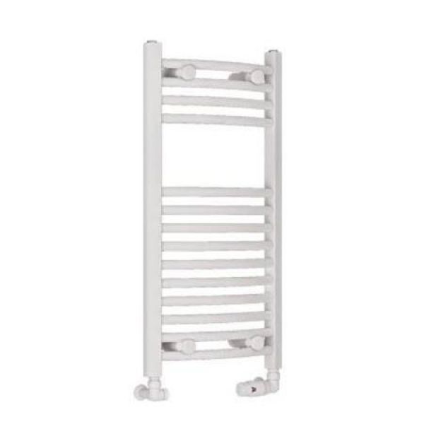 Eastbrook Wingrave 800 x 400 Curved Gloss White Towel Rail