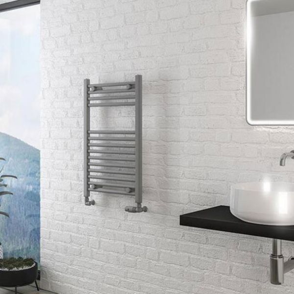 Eastbrook Wingrave 800 x 500mm Straight Matt Grey Towel Rail #2