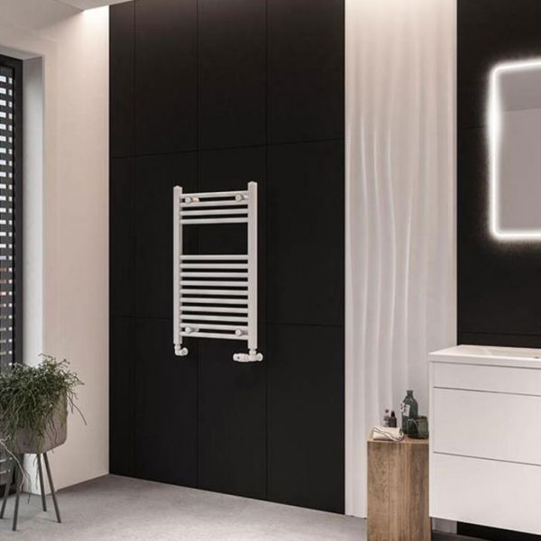 Eastbrook Wingrave 800 x 500 Straight Matt White Towel Rail #2