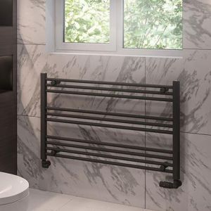 Eastbrook Wingrave 600 x 1000mm Wide Horizontal Matt Anthracite Towel Rail