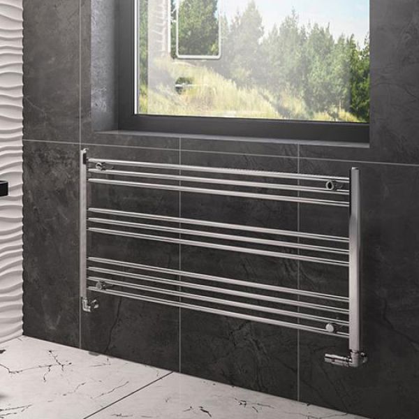 Eastbrook Wingrave 600 x 1200mm Wide Horizontal Chrome Towel Rail