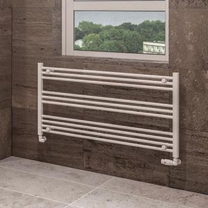 Eastbrook Wingrave 600 x 1200mm Wide Horizontal Gloss White Towel Rail