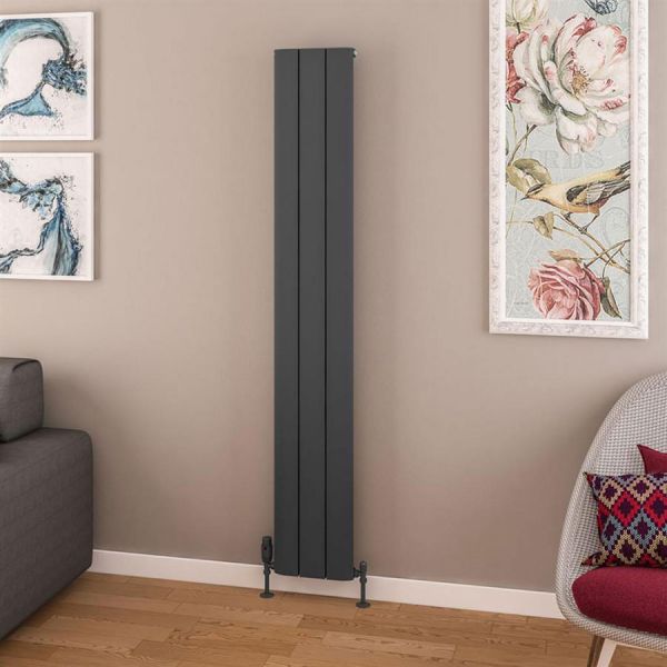 Eastbrook Withington 1800 x 280 Matt Anthracite Aluminium Designer Radiator #2