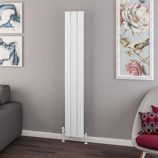 Eastbrook Withington 1800 x 280 Matt White Aluminium Designer Radiator #2