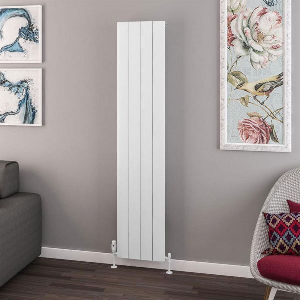 Eastbrook Withington 1800 x 375 Matt White Aluminium Designer Radiator #2