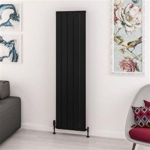 Eastbrook Withington 1800 x 470 Vertical Matt Black Designer Aluminium Radiator