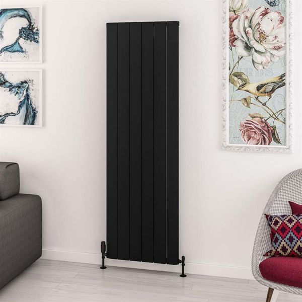 Eastbrook Withington 1800 x 565 Matt Black Aluminium Designer Radiator #2