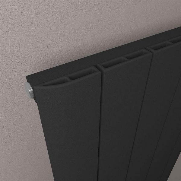 Eastbrook Withington 600 x 1230 Matt Black Aluminium Designer Radiator #3