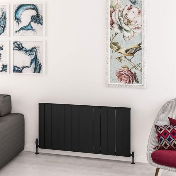 Eastbrook Withington 600 x 1230 Matt Black Aluminium Designer Radiator #2