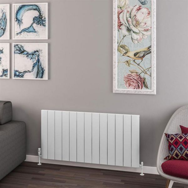 Eastbrook Withington 600 x 1230 Matt White Aluminium Designer Radiator #2