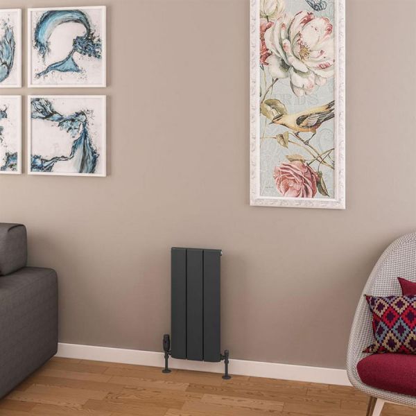 Eastbrook Withington 600 x 280 Matt Anthracite Aluminium Designer Radiator #2