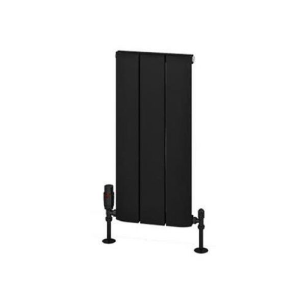 Eastbrook Withington 600 x 280 Matt Black Aluminium Designer Radiator