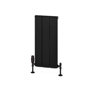 Eastbrook Withington 600 x 280 Matt Black Aluminium Designer Radiator