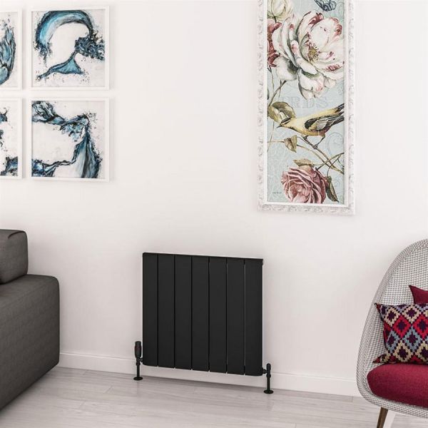 Eastbrook Withington 600 x 660 Matt Black Aluminium Designer Radiator #2
