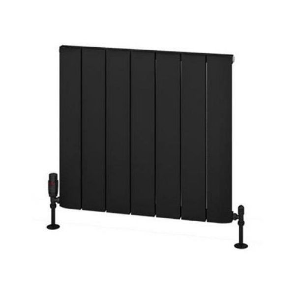 Eastbrook Withington 600 x 660 Matt Black Aluminium Designer Radiator