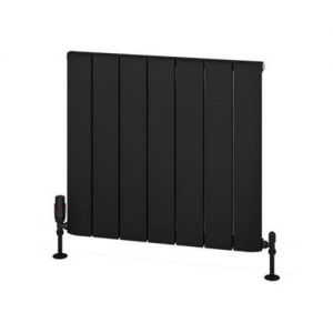Eastbrook Withington 600 x 660 Matt Black Aluminium Designer Radiator