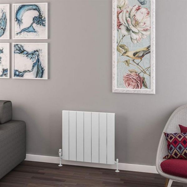 Eastbrook Withington 600 x 660 Matt White Aluminium Designer Radiator #2