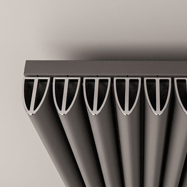 Eastbrook Witney 1800 x 470 Vertical Matt Anthracite Designer Aluminium Radiator #2