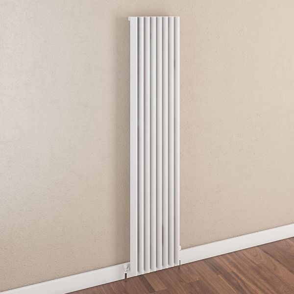 Eastbrook Witney 1800 x 375 Vertical Matt White Designer Aluminium Radiator #2