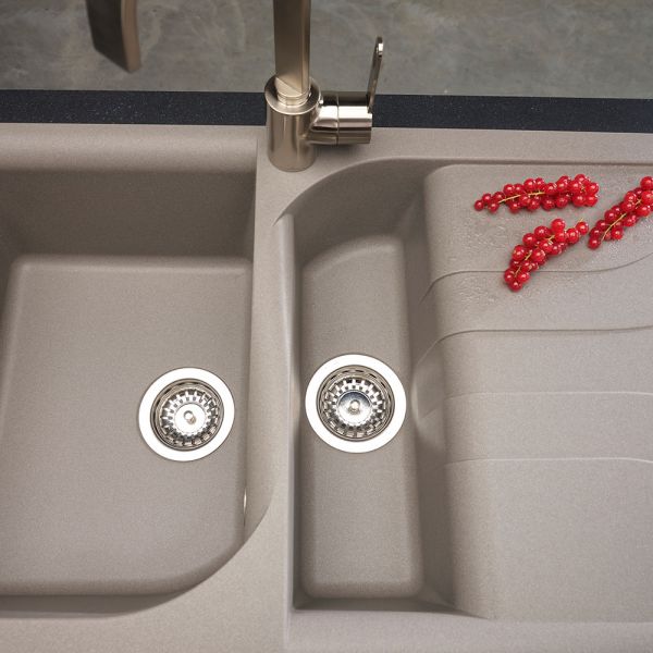 Reginox Ego 475 Titanium 1.5 Bowl Inset Granite Kitchen Sink 1000 x 500mm #4