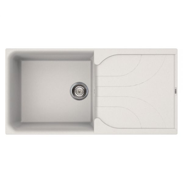 Reginox Ego 480 White Single Bowl Inset Granite Kitchen Sink 1000 x 500mm