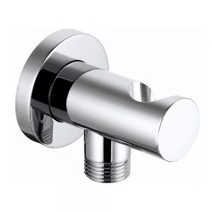 JTP Chrome Wall Outlet Elbow with Handset Holder