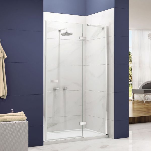 Merlyn Ionic Essence 760 Frameless Hinged Shower Door with Inline Panel