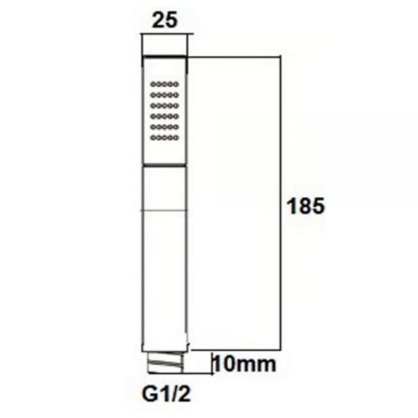 JTP Florence Chrome Single Function Round Shower Handset #2