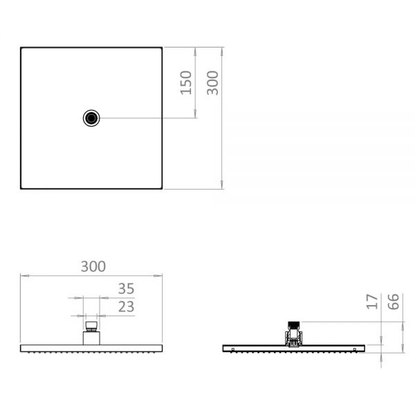 Crosswater Tranquil Brushed Brass Square Showerhead 300mm #3