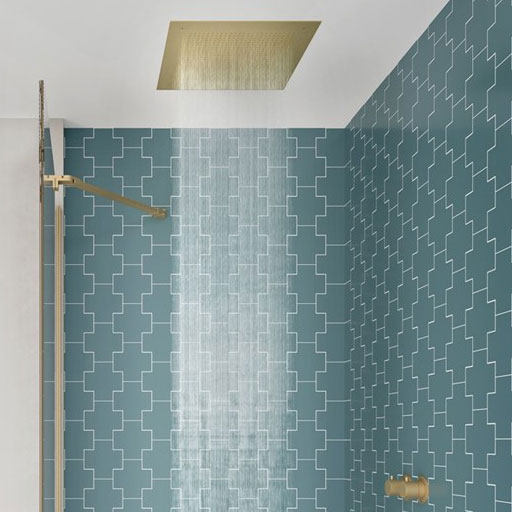 Crosswater Tranquil Brushed Brass Square Recessed Showerhead 380mm FH381F