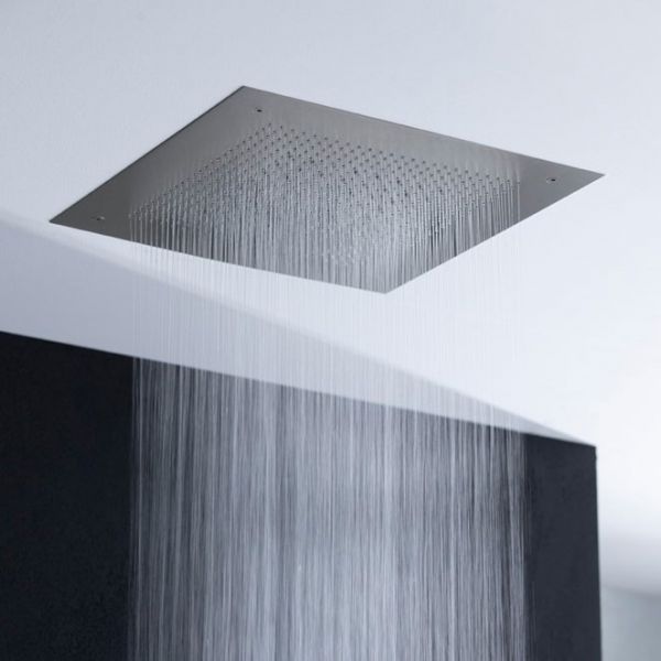 Crosswater Tranquil Brushed Stainless Steel Square Recessed Showerhead 380mm #2