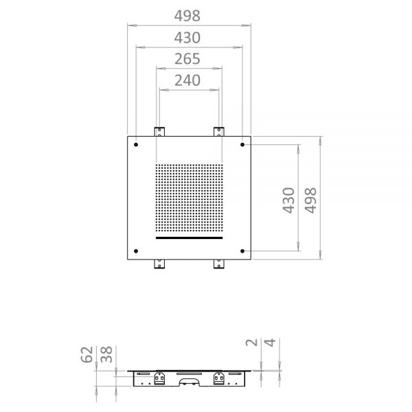 Crosswater Tranquil Brushed Brass Square Recessed Showerhead 500mm #3