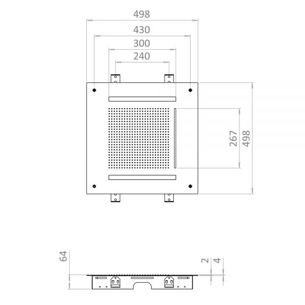 Crosswater Tranquil Matt Black Square Recessed Chromotherapy Showerhead 500mm #3