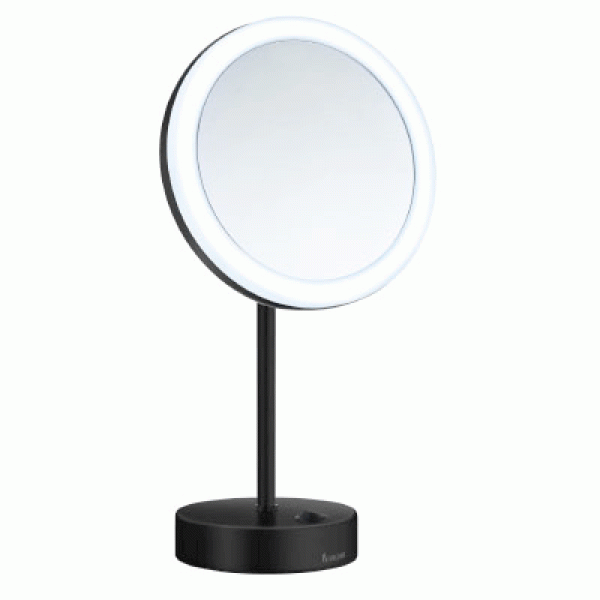 Smedbo Outline Black Freestanding LED Cosmetic Mirror FK484EBP