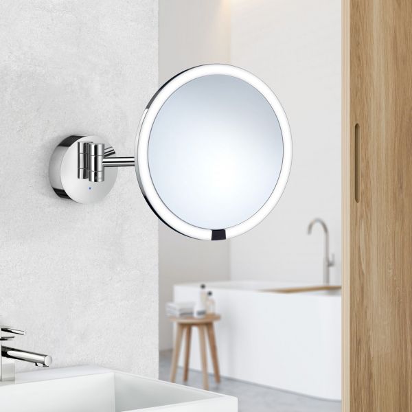 Smedbo Outline Chrome Wall Mounted Extendable LED Cosmetic Mirror FK487EP #2
