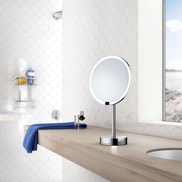 Smedbo Outline Chrome LED Freestanding LED Cosmetic Mirror FK488EP #2