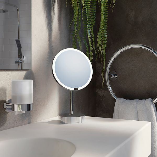 Smedbo Outline Chrome LED Freestanding LED Cosmetic Mirror FK488EP #3