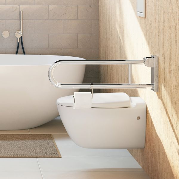 Smedbo Living Chrome Toilet Roll Holder for Grab Bar FK855 #2