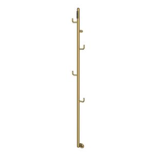 JTP Flo Brushed Brass 1661mm Designer Electric Towel Rail with Hooks