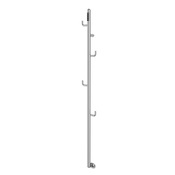 JTP Flo Stainless Steel 1661mm Designer Electric Towel Rail with Hooks