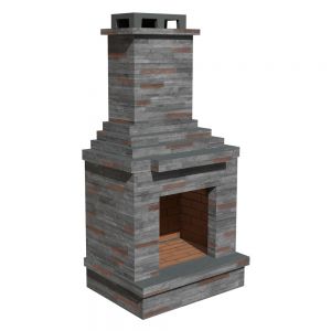 Callow Dark Stone Outdoor Wood Burning Fireplace