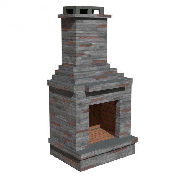 Callow Dark Stone Outdoor Wood Burning Fireplace #5