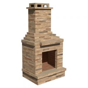 Callow Light Stone Outdoor Wood Burning Fireplace